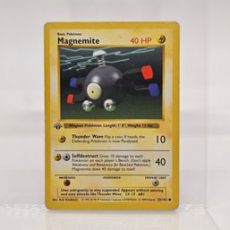 1st Edition Shadowless Magnemite Base Set Vintage Pokemon Card