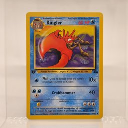 1st Edition Kingler Fossil Series Vintage Pokemon Card