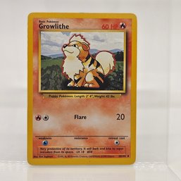 Growlithe Base Set Vintage Pokemon Card