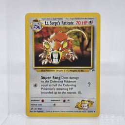 Lt. Surge's Raticate Vintage Pokemon Card Gym Series