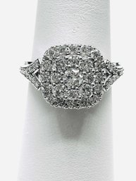 14K White Gold With Natural Diamonds Ring Size 7.25