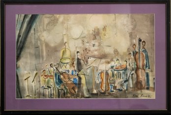 Early 20th Century Abstract Watercolor On Paper Signed Karl Knath