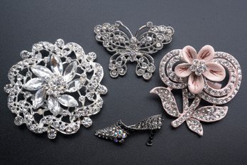 Set Of Cubic Zirconia Brooches And Pins
