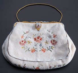Antique White Beaded Bag