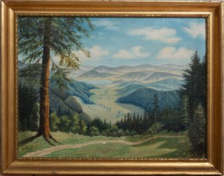 Impressionist Oil On Masonite 'Country Landscape'