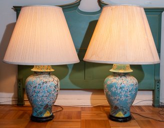 Pair Of Porcelain Vintage Lamps