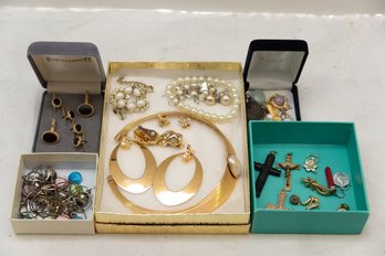 Lot Of Costume Jewelries With Boxes