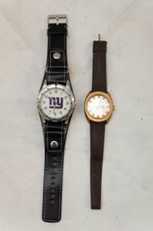 Lot Of 2 Vintage Watches With Leather Strap