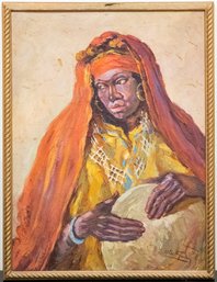 Aldo Giordani 1930 Original Oil 'Portrait Of Black Woman'