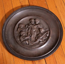 Antique Bronze Relief Decor Plate