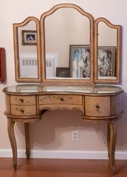 Antique Make Up Desk With Mirror