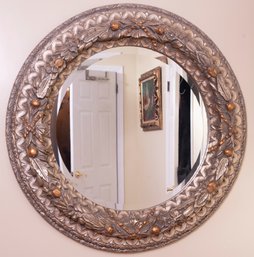 Very Large Vintage Oval Round Art Nouveau Mirror
