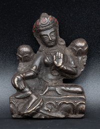 Antique Bronze Bodhisattva Relief Statue