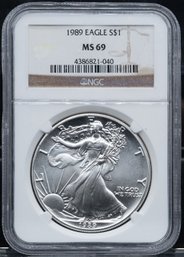 1989 American Silver Eagle NGC MS69
