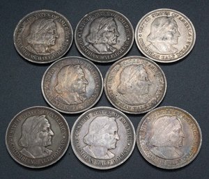 Lot Of 8 1893 Columbian Commemorative Half Dollar