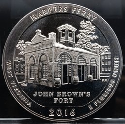 2016 America The Beautiful Harper's Ferry 5 Oz SIlver Coin