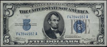 1934A Five Dollar Blue Seal Silver Certificate