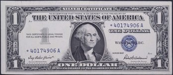 Star Note 1957 One Dollar Blue Seal Silver Certificate