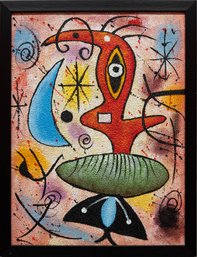 Contemporary After Miro Oil On Canvas 'Alien'