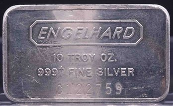 Vintage Engelhard 10oz Silver Bar