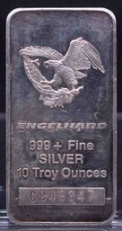 Vintage Engelhard 10oz Eagle Silver Bar