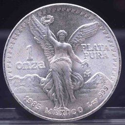 1985 Vintage Mexico 1oz Libertad Silver Coin
