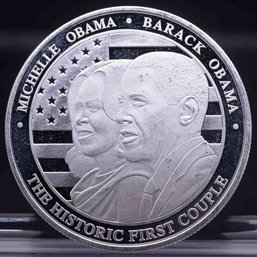 Michelle & Barrack Obama 1oz Commemorative Silver ROund