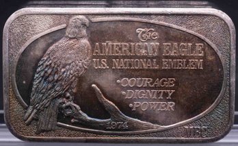 Vintage US Silver Corp Eagle 1oz Silver Bar