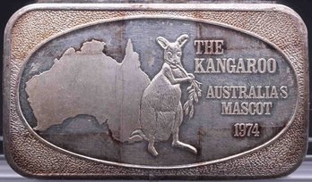 Vintage 1974 US Silver Corporation Kangaroo 1oz Silver Bar