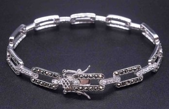 925 Sterling Silver CZ/Crystal Bracelet