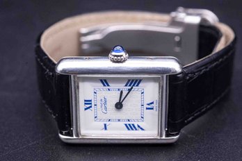 Vintage Cartier Sterling Silver Ladies Watch