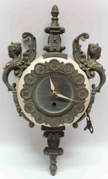 Old Bronze Wall Clock Made In Germany
