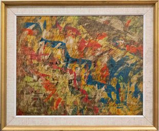 Vintage Abstract Expressionist Oil On Board Signed Norman Lewis, 1964