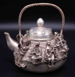 Ming Dynasty Stamped Tin Eight Deity Pot