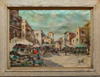 Vintage Impressionist Oil On Canvas 'Italian Street'