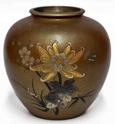 Vintage Asian Bronze Satsuma Style Vase