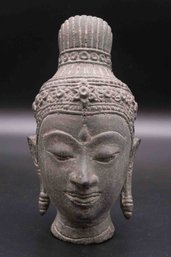 Antique Indian Gandharan Bronze Head Of Buddha