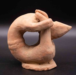 Old Pottery Figure Of Contortionist