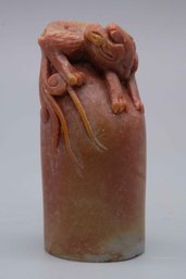 Old Chinese Soapstone Mystical Beast Seal