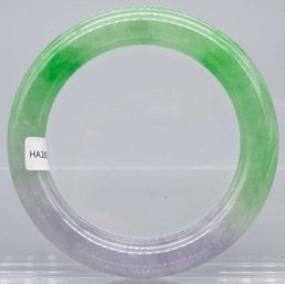 Type A Icy Jadeite Bangle With Certificate