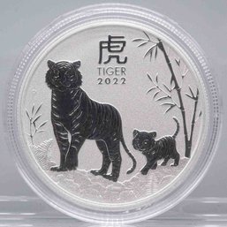 2022 Australia Perth Mint Year Of The Tiger 1/2 Oz Silver Coin