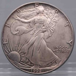 1992 American Silver Eagle 1oz Coin Toned #2