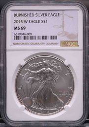 2015 W $1 Burnished Silver Eagle