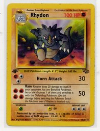 Rhydon 1st Edition Jungle Vintage Pokemon Card