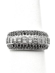 14K  White Gold With Natural Baguette Diamond Ring Size 7 - J11042