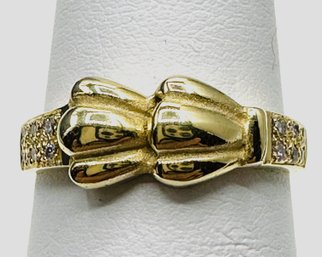 14KT Yellow Gold With Natural Diamond Fancy Ring Size 6
