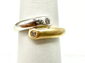 14KT Gold, 2-Tone Natural Diamond Ring Size 7