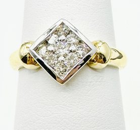 14KT 2-Tone GoldNatural Diamond Ring Size 6.75