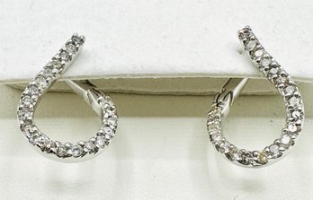 Pair Diamond Fancy Earrings In 18WT White Gold - J11317