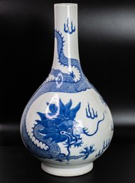 20th Century Chinese Bottle Vase Painted With A Dragon